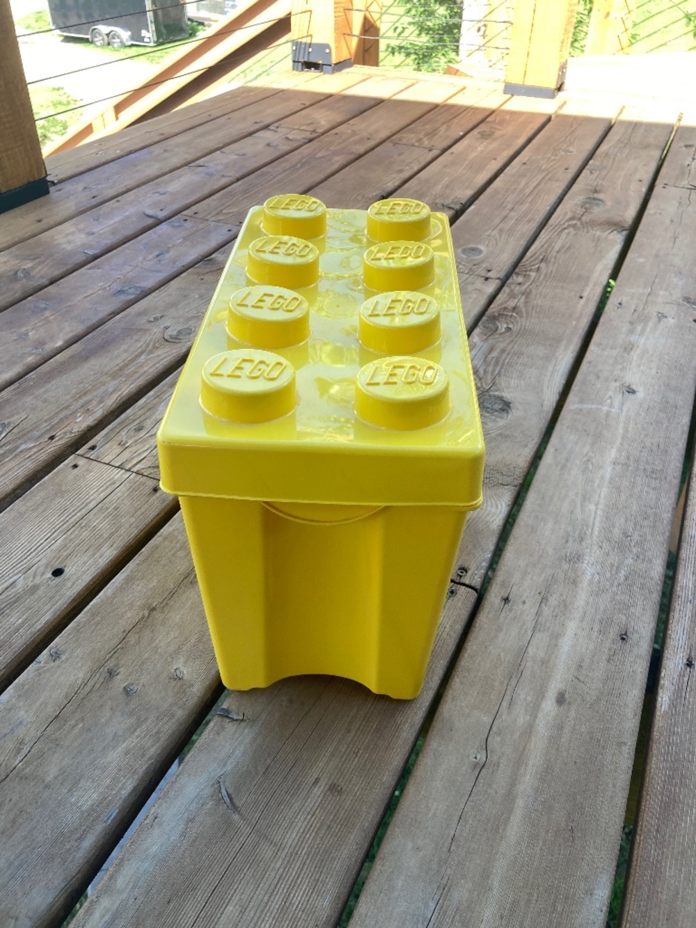 LEGO Brick Storage Container EUC 2x8 Stud Yellow Box Kids Toys Stackable